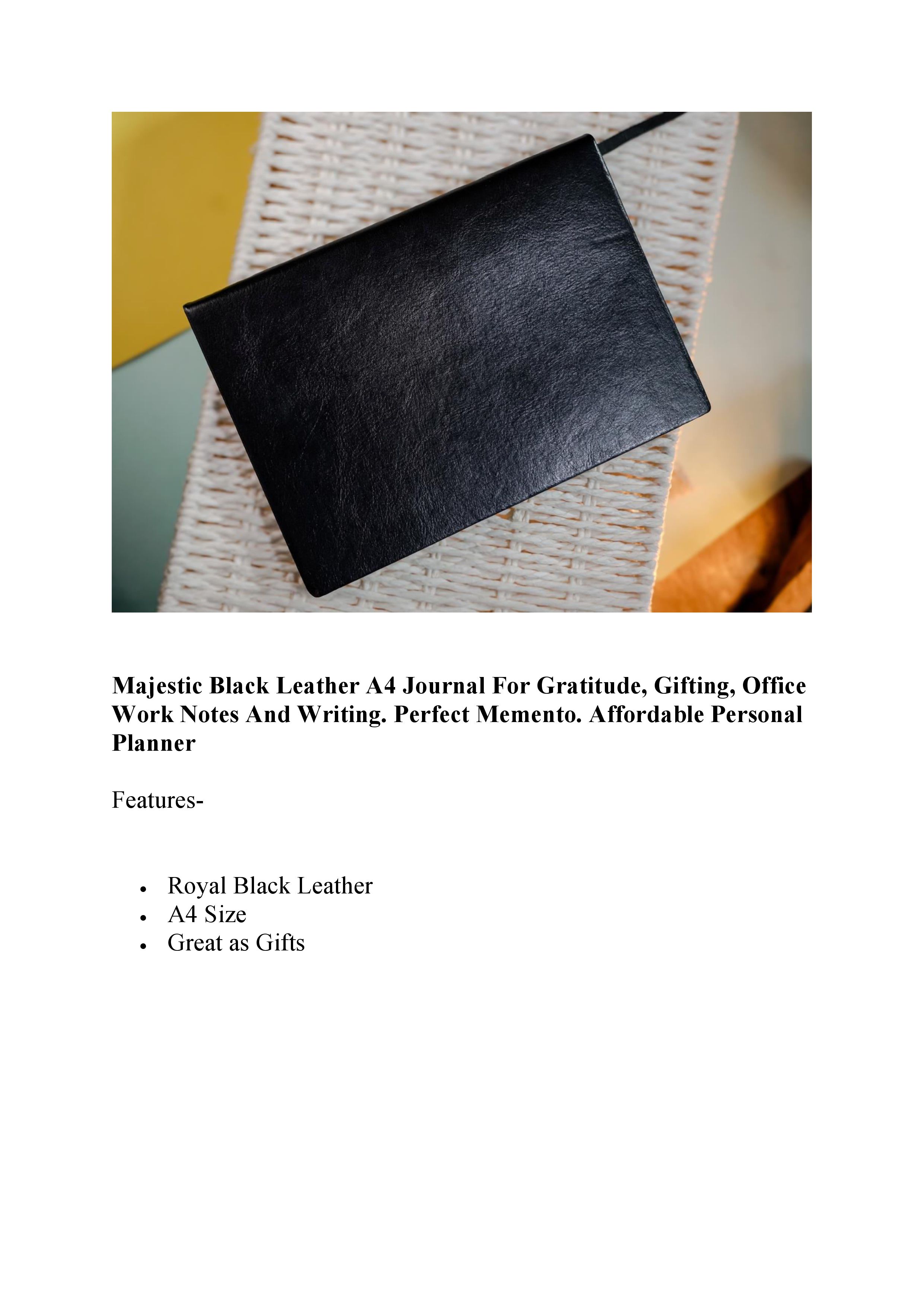 Majestic Black Leather Journal